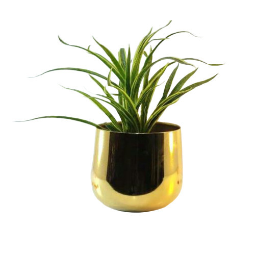 Iron Flower Pot With Plating Finish - Color: Gold