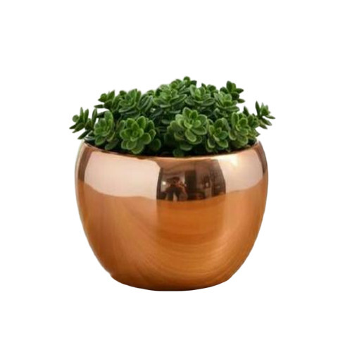 Metal Pot With Plating Work - Bottom Diameter: 10 Centimeter (Cm)