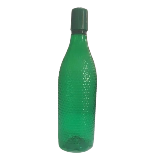 Pet Fridge Water Bottle - Pet Material 1 Ltr Green Round | Durable Fine Finished Perfect Surface Finish