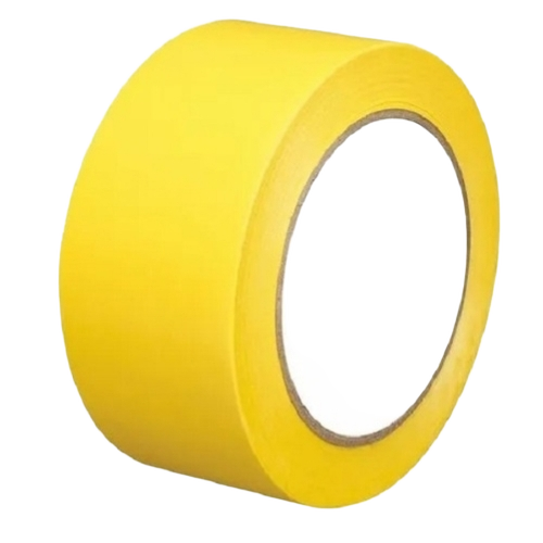 Floor Marking Tape - PVC Plastic, Standard Size, Yellow | Single-Side Pressure Sensitive Adhesive, Water Resistant, Durable