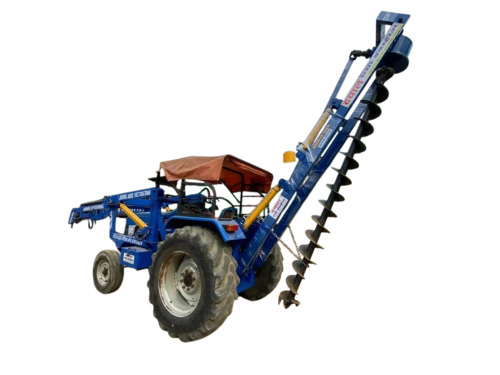 Post Hole Digger - Stainless Steel, Grey, Tractor Powered | Heavy Duty Agricultural Tool, 1 Year Warranty