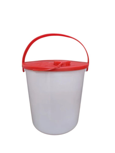 White Plastic Bucket - PVC Material, Round Shape, White | Rigid, Heat Resistant, Leak Protection, 6 Month Warranty