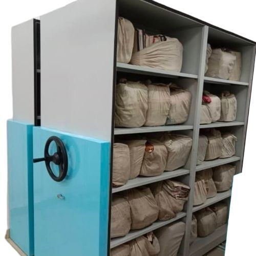 Compactor Storage System - Mild Steel, Blue, Square | Space Saving, Adjustable Shelves, Corrosion Resistant, Heavy Duty