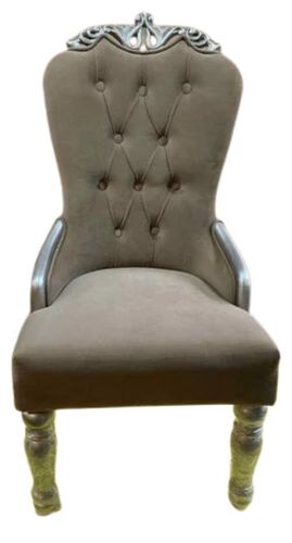 High Back Carved Dining Chair - Grey Ergonomic Design, Fireproof Standard, Eco-Friendly, UV Resistant