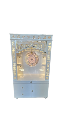 Wooden Mandir - Color: White