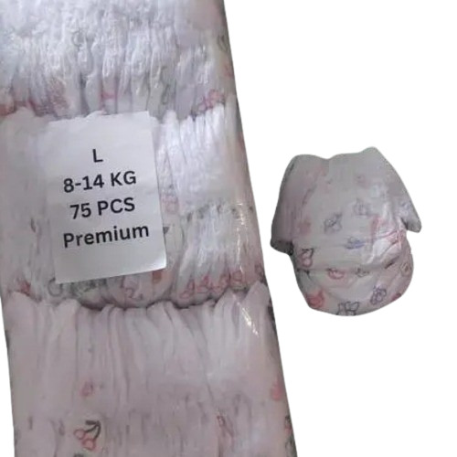 Premium Baby Diapers - Cotton Material, M To XL Size, White | Anti-Rash, Absorption Core, Disposable