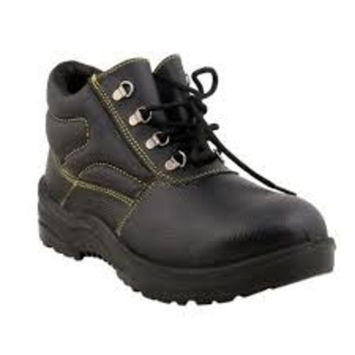 Industrial Shoes - Leather Upper, Pu Outsole, Composite Toe, High Ankle, Sizes 5-12, Black, Customizable