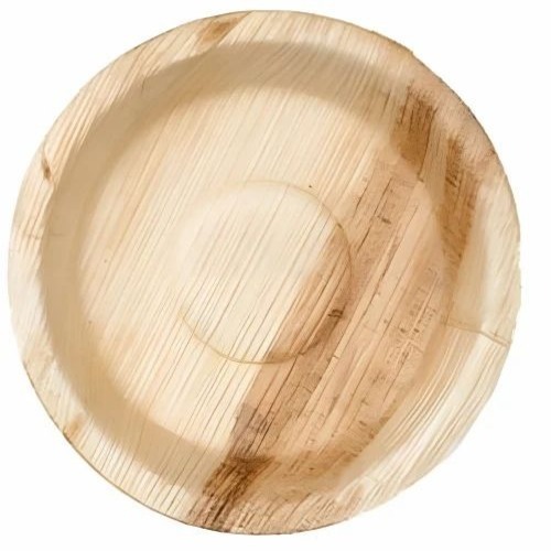 Shape Round Plate Size 8inch Number Of Compartments No Compartment Gsm 200 Gsm Pack Size 25 Pieces Usage Restaurant Material Areca Leaf Is It Disposable Yes Plates