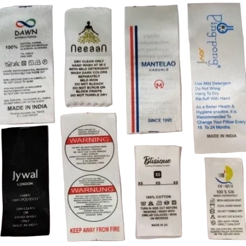 White Printed Wash Label 