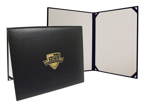 Black Certificate Folder - Acrylic, Compact Size, Black | Durable Lightweight, Smooth Finish, Folder Closure, Cardboard Backing