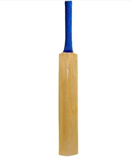 Cricket Bat - Willow Material Flat Blade Long Cane Handle Brown | Lightweight Durable Balanced Weight Large Sweet Spot