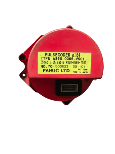 A860-0365-V501 Fanuc Pulse Coder - Red, Three Phase, Industrial Build | High Resolution Pulse Encoding, Reliable CNC Feedback