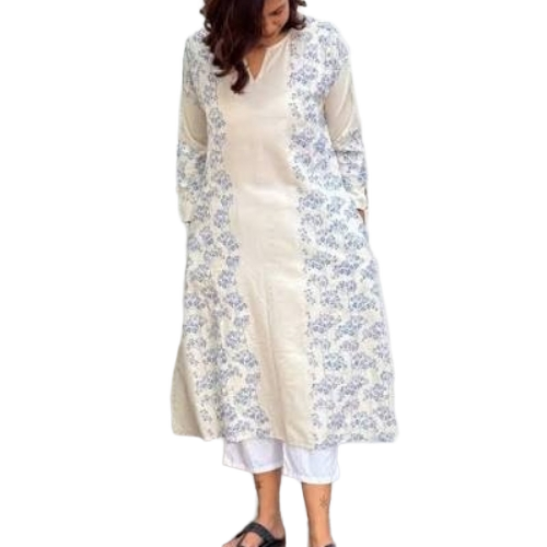 Cotton Kurti - Customized Size, Multi Color | Breathable, Skin Friendly, Embroidered Pattern, Long Sleeve, Casual