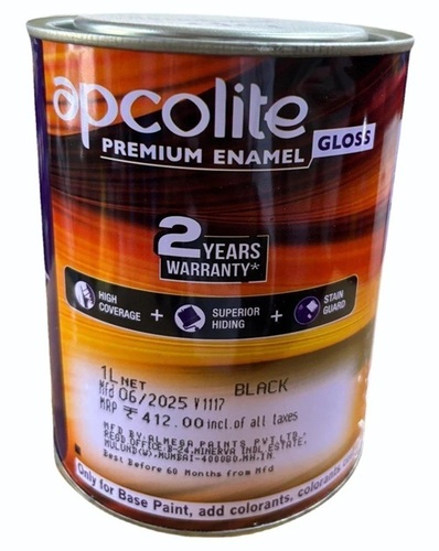 Enamel Paint - Black Metal Surface, Industrial Application | Liquid, A Grade, High Strength