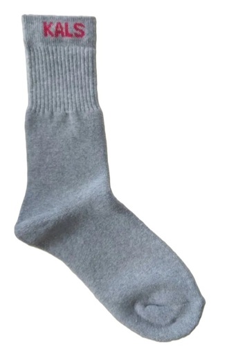 ग्रे रिब्ड कॉटन मोजे