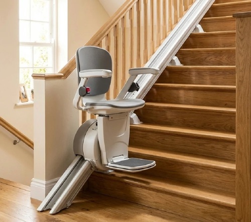 Physically Challenged Stair Chair Lift - Metal, Capacity 150 Kg, Automatic Door | Safety Sensor, 220-300 Volt