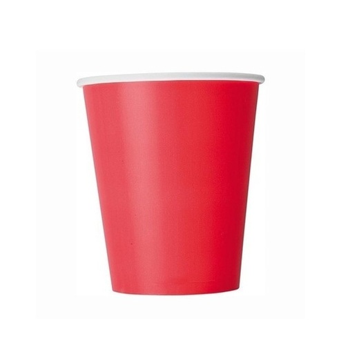 Disposable Cups - Paper, 80-250ml, Red | Biodegradable, Lightweight, Heat and Leak Resistant