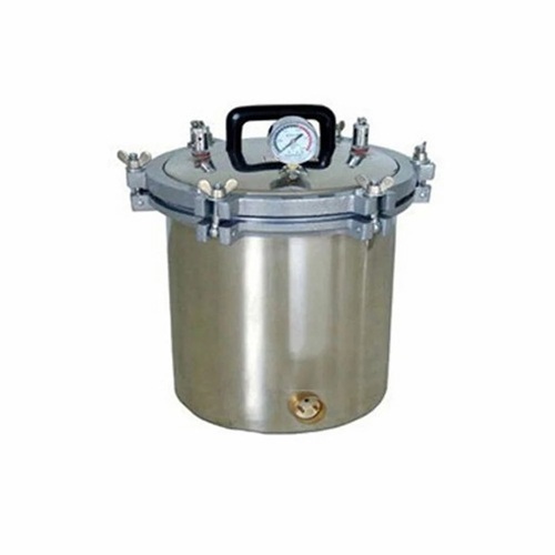 Medical Autoclave - Stainless Steel Standard Chamber, Silver, 220V | Manual Operation, Shock Resistant, Corrosion Resistant, Easy Handling
