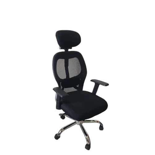 Office Chairs - Cushion Seat, High Back, Black, Adjustable Arms, Rotatable | Rust Proof, Height Adjustable, Made in India