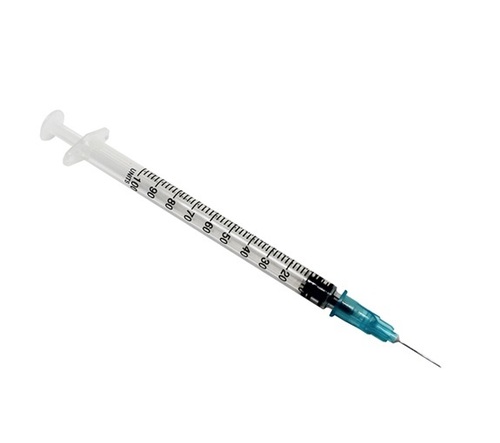 Syringes - Stainless Steel Needle, Standard Size, White | Leak Proof, Smooth-Action Plunger, Latex Free, Single Use