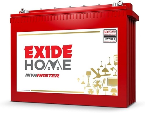 Exide Inverter Battery - Plastic, Standard Size, Red & White, 12/24/48V | Shock Resistant, Vibration Free, Sealed, Rechargeable