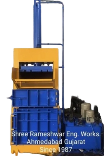 Industrial Double Box Single Cylinder Rotatable Baler - Color: Blue