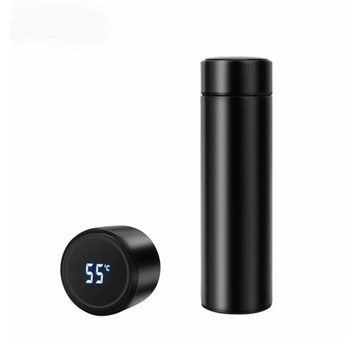 Stainless Steel Water Bottle - Standard Size Black Leak Proof | Lightweight Screw Cap Eco Friendly