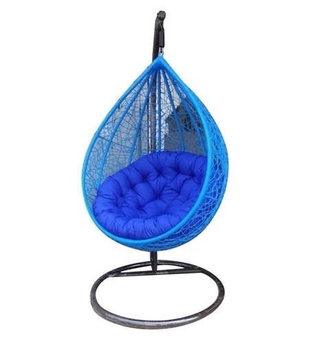 Swing Chair - Plastic & Metal, Standard Size, Blue | Durable, Easy to Clean, Eco-Friendly, Water Resistant