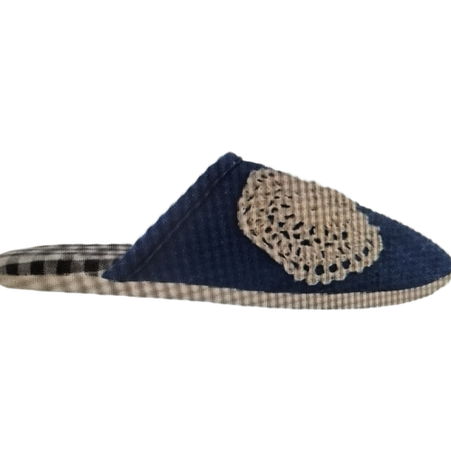 Blue Color Daily Home Use Fancy Ladies Slippers - Fabric, Blue, Skin Friendly | Lightweight, Anti Skid Sole, Durable, Stylish Design