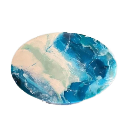 Epoxy Resin Centre Table - Epoxy Resin & Solid Wood Fluid Art Design | Durable Handcrafted Lightweight Outdoor Table