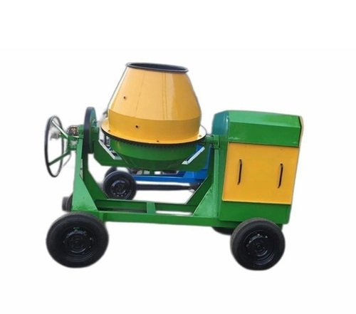 Heavy Duty Concrete Mixer - Metal, Standard Size, Green & Yellow, 220V, Manual Control, Rust & Corrosion Resistant