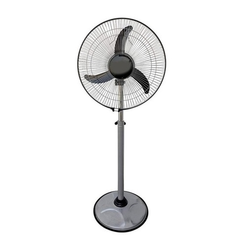 Pedestal Fan - Iron Material, Standard Size, Gray & Black, 145W, 220V | Durable, Energy Saving, Low Noise, Rust Resistant