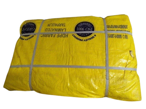 200 GSM HDPE Tarpaulin - Yellow, PE Laminated, 5 mm Thick, Triple Layer, Plain Design, Canopy Use