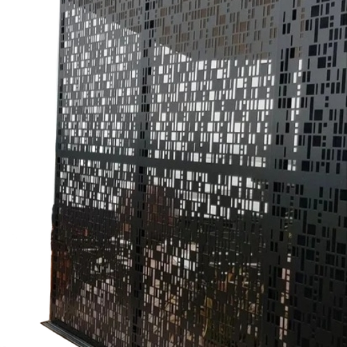 Black Decorative Stainless Steel Partition Panel - 0.5mm Thickness, Black Finish, Corrosion Resistant