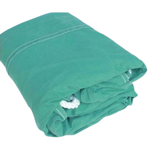 Green Canvas Tarpaulin - Canvas 12m x 5ft, 5mm Thick, PE Laminated | Custom Color, Line Printed, Canopy Usage