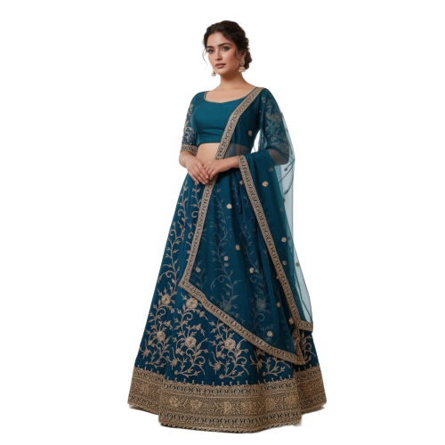 Lehenga Choli Set - Color: Rama