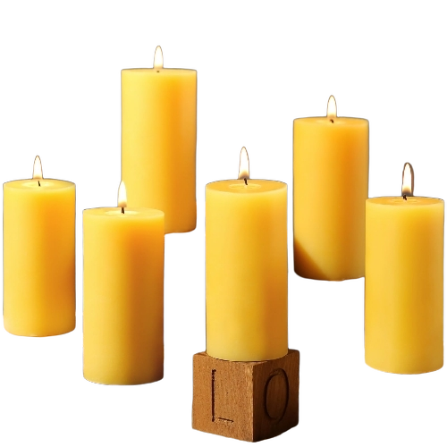 Yellow Color Natural Beewax Candles