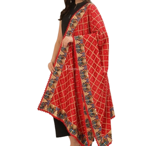 Red Color Fancy Ladies Duppata