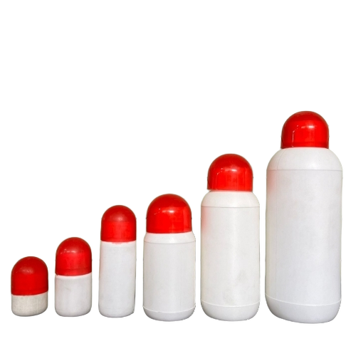 Plastic HDPE Bottles - Custom Size, White with Red Closure | Durable, Leak-Proof, Chemical-Resistant