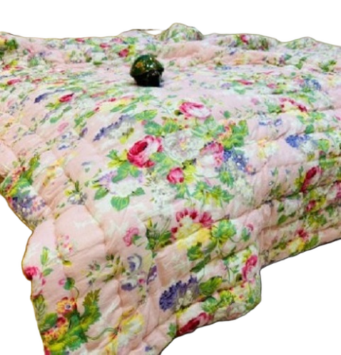 Cotton Hand Printed Quilt - Size: Full