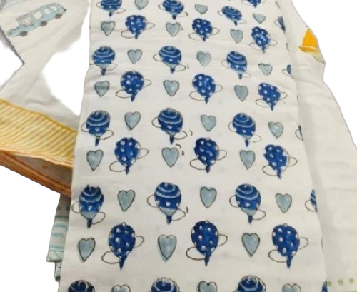 Hand Block Printed Cotton Baby Dohar - Size: Full