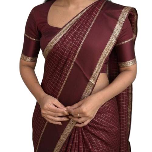 Silk Saree - Silk, Maroon, Women | Intricate Embroidery, Vibrant Colors, Lightweight Drape