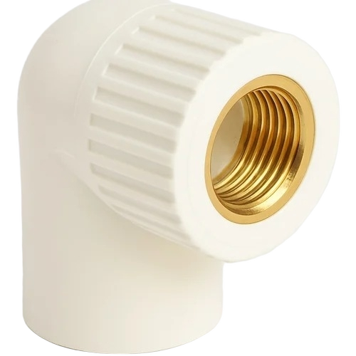 Upvc Brass Elbow - Upvc Material, White Color | Corrosion Resistant, Leak Proof, Lightweight, Easy Installation