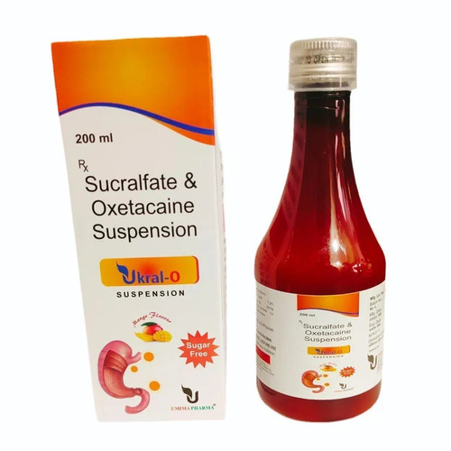 Sucralfate Oxetacaine Suspension - 200 Ml Bottle, Liquid Syrup | Suitable For All, Store In Dry Place