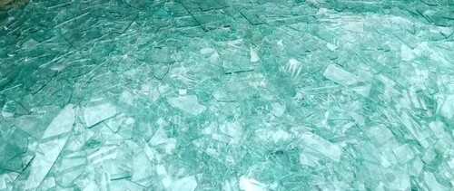 Glass Scrap - 99% Purity Green Industrial Grade Used Various Thickness Options