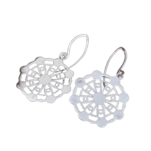 Silver Plated Oxidized Earring