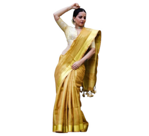 Ladies Tissue Linen Saree 