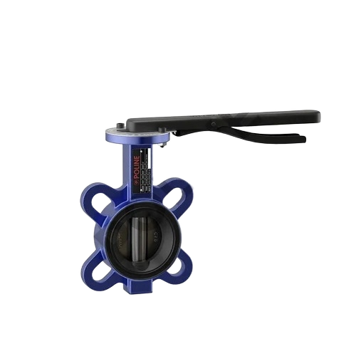 Cast Iron Butterfly Valves Pn16 - Cast Iron, Blue, Rust Free | Manual Power, Corrosion Resistant, Industrial Use