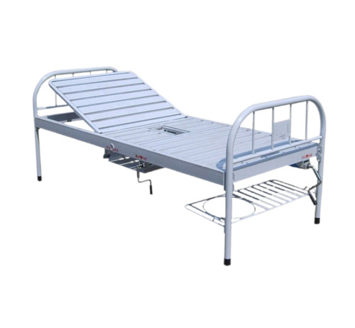 Hospital Fowler Bed - Metal, Foldable, White, Manual Power | Easy To Use, Rectangular Shape