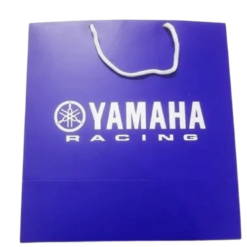 Blue printed loop handle carry bag